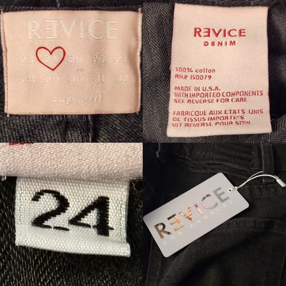 REVICE Ex-Boyfriend Ripped High Waisted Straight Leg Jean Black SZ 24 NWT