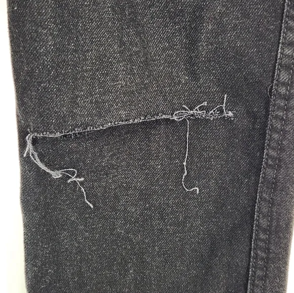 REVICE Ex-Boyfriend Ripped High Waisted Straight Leg Jean Black SZ 24 NWT