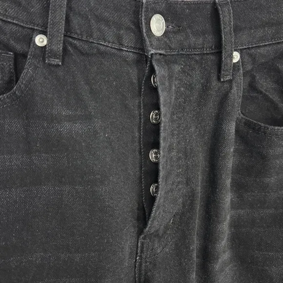 REVICE Ex-Boyfriend Ripped High Waisted Straight Leg Jean Black SZ 24 NWT