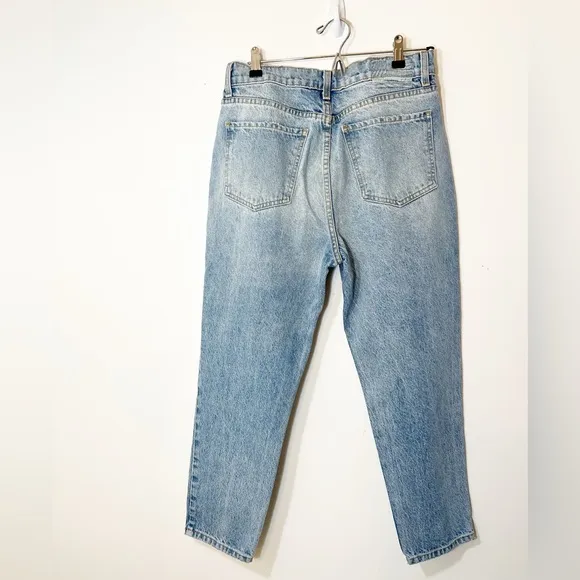 Revice Misty Sweetheart Button Fly Distressed High Rise Mom Jean Size 30
