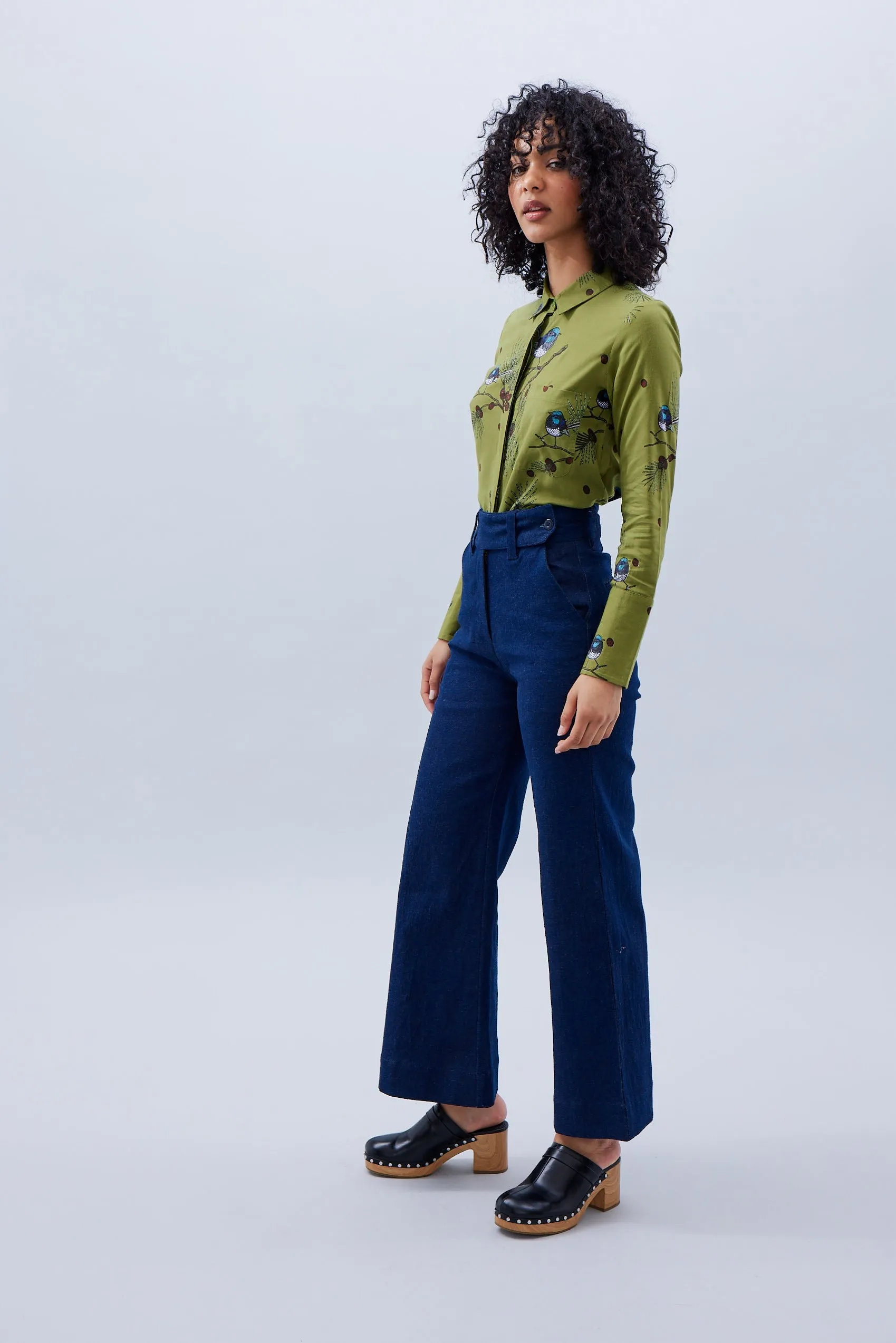 Rib Cage Manhattan Pant, Blue Denim