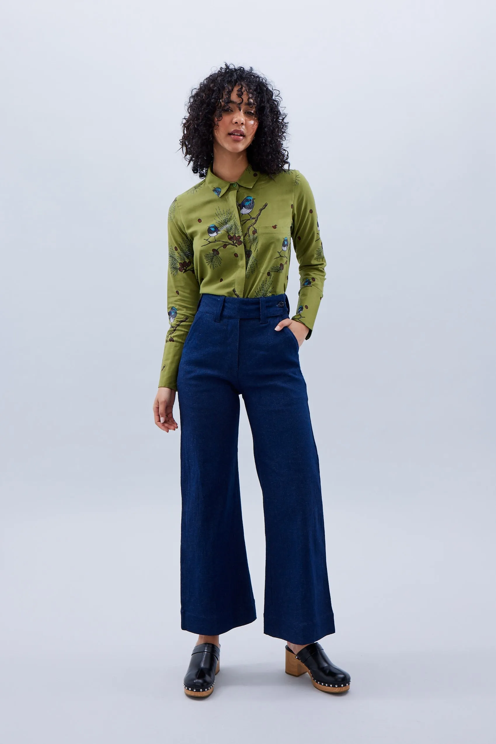 Rib Cage Manhattan Pant, Blue Denim