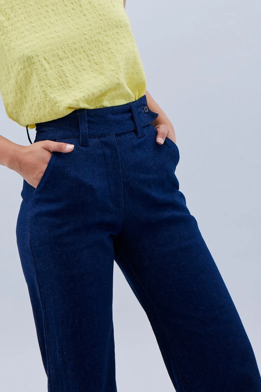 Rib Cage Manhattan Pant, Blue Denim