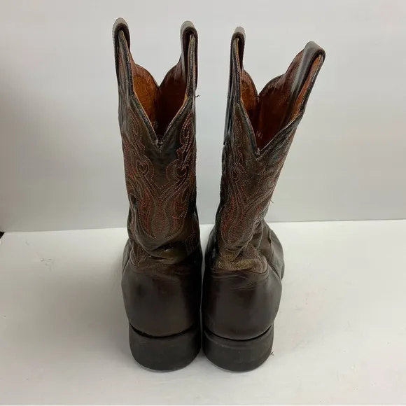 Rio Grande Brown Leather Cowboy Western Boots Embroidered 27.5 8.5 Men’s