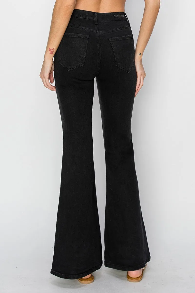 Risen Button Fly Ankle Flare Jeans