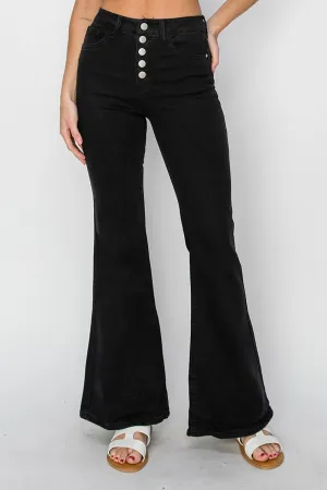 Risen Button Fly Ankle Flare Jeans