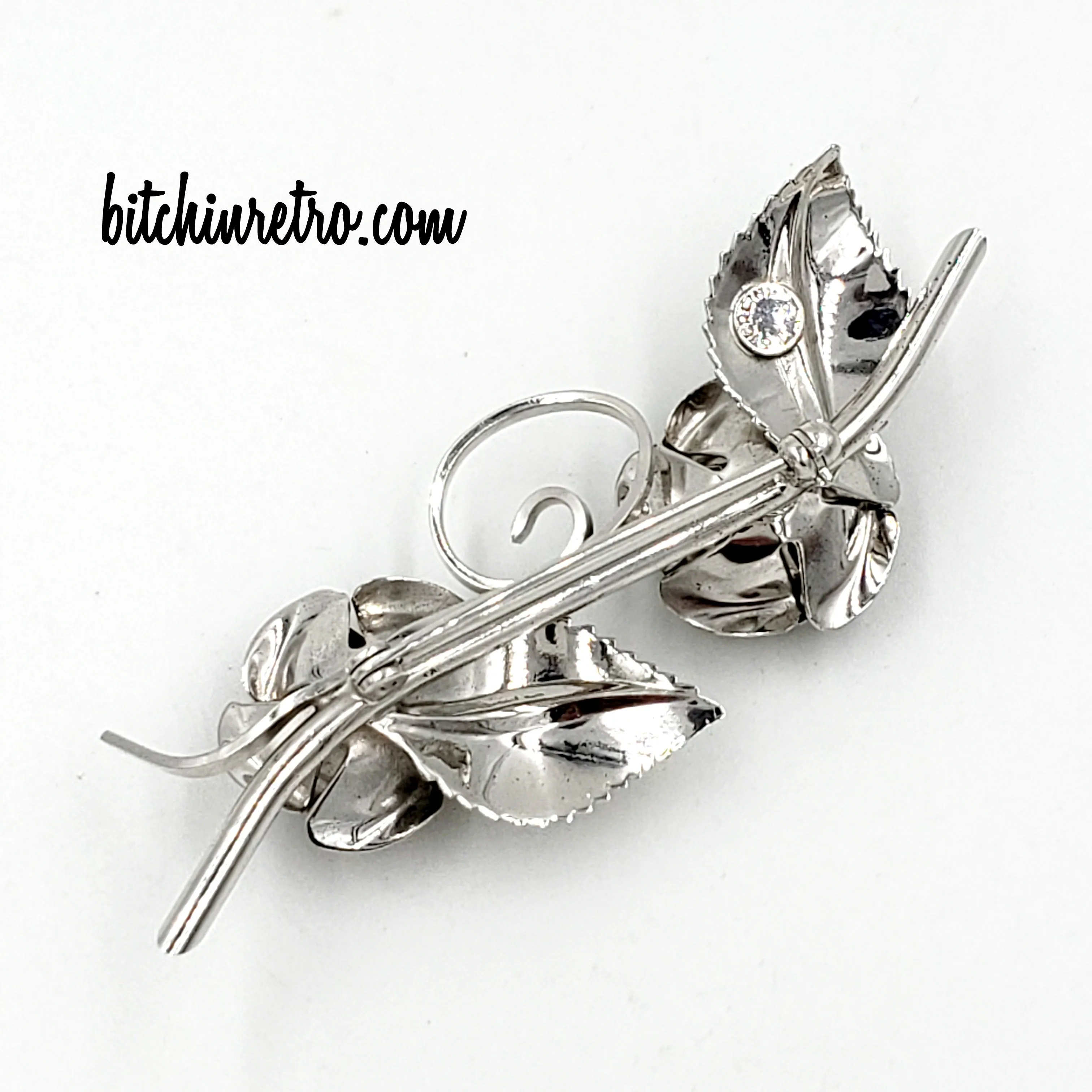 Rolyn R Inc Vintage Sterling Silver Brooch Set With Matching Earrings