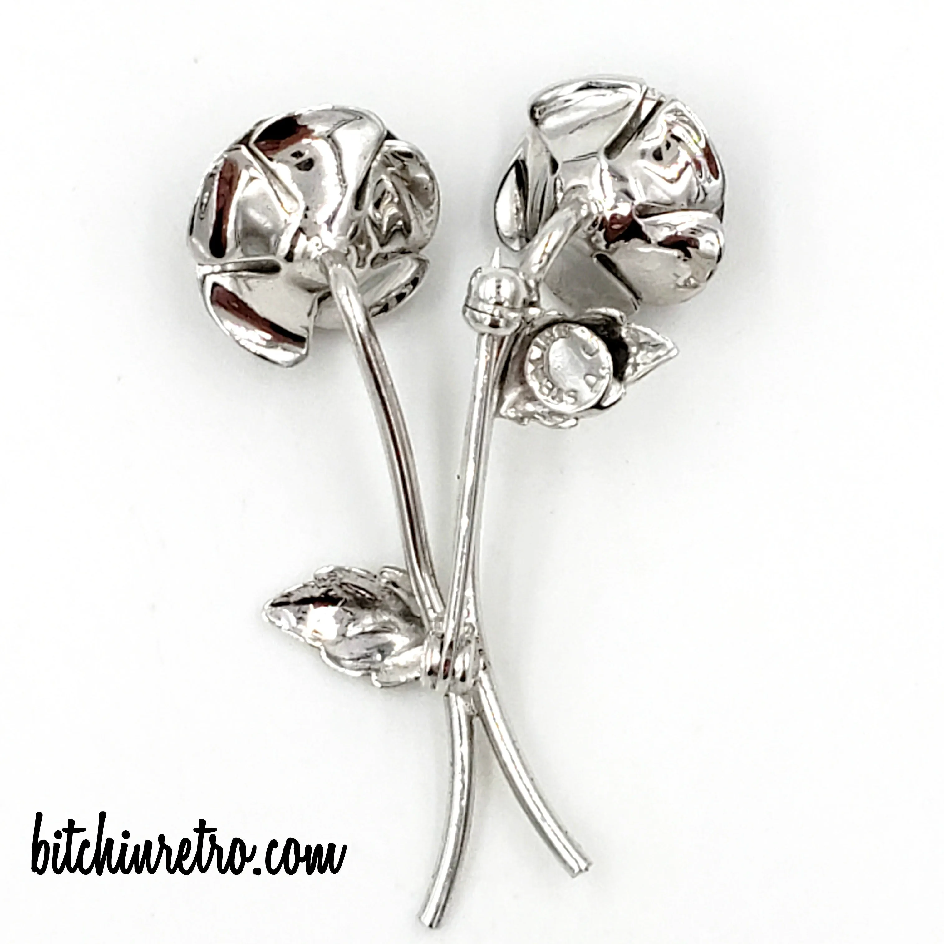 Rolyn R Inc Vintage Sterling Silver Brooch Set With Matching Earrings