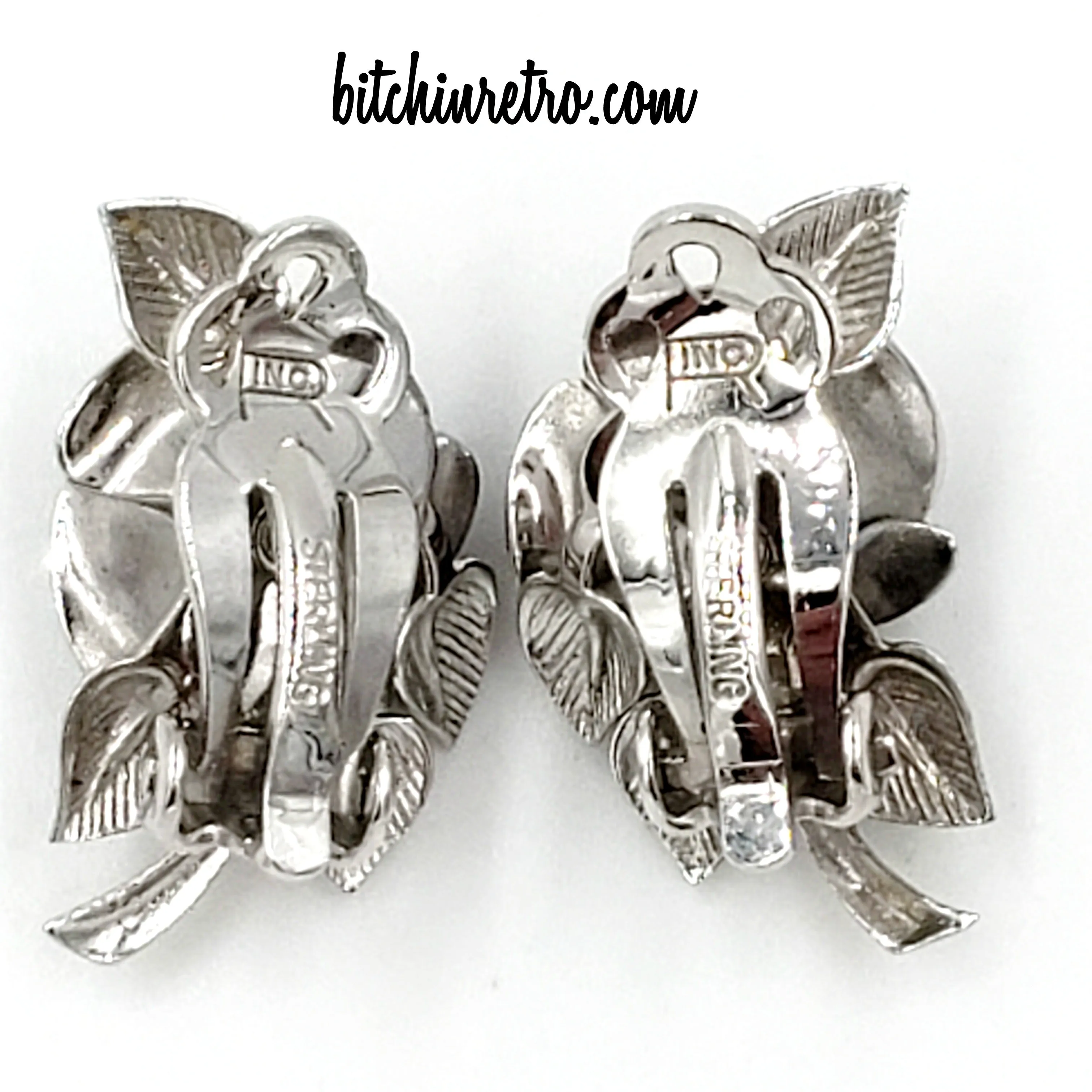 Rolyn R Inc Vintage Sterling Silver Brooch Set With Matching Earrings