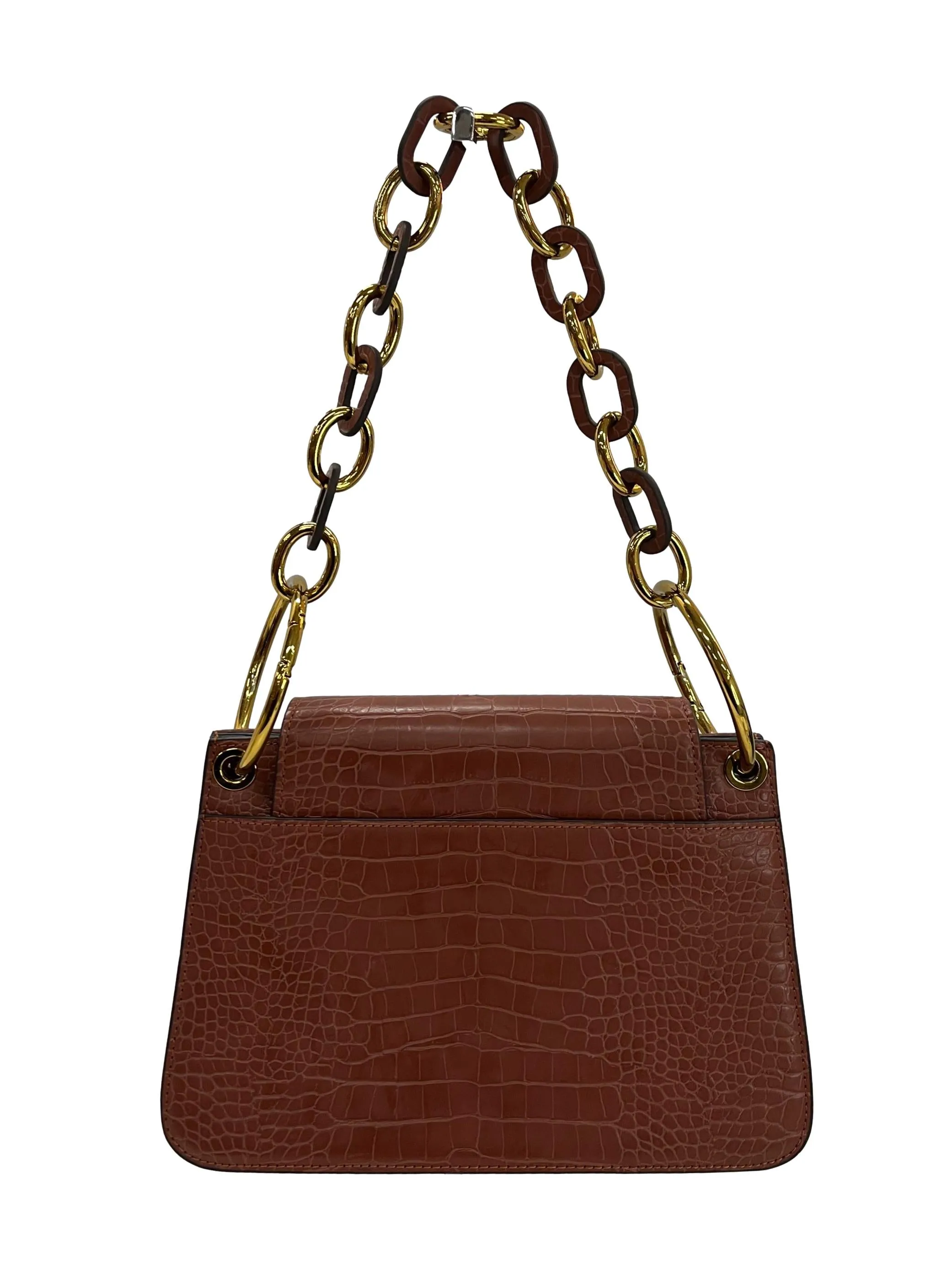 Rust Croc Chain Bag