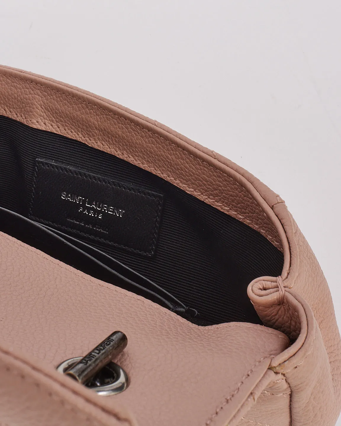 Saint Laurent Light Pink Chevron Matelassé Classic Baby Chain Bag