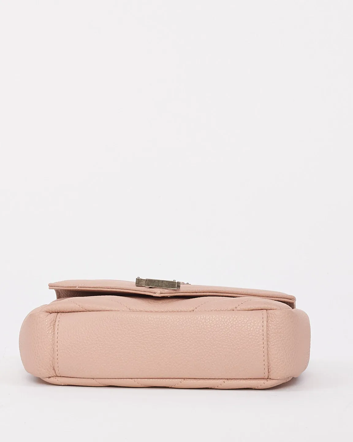 Saint Laurent Light Pink Chevron Matelassé Classic Baby Chain Bag