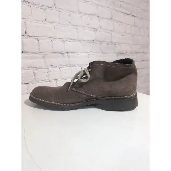 Saks Fifth Avenue Men's Tan Suede Desert Ankle Boots Size 9.5 Rubber Sole EUC