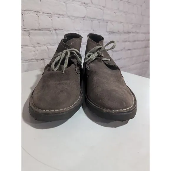 Saks Fifth Avenue Men's Tan Suede Desert Ankle Boots Size 9.5 Rubber Sole EUC