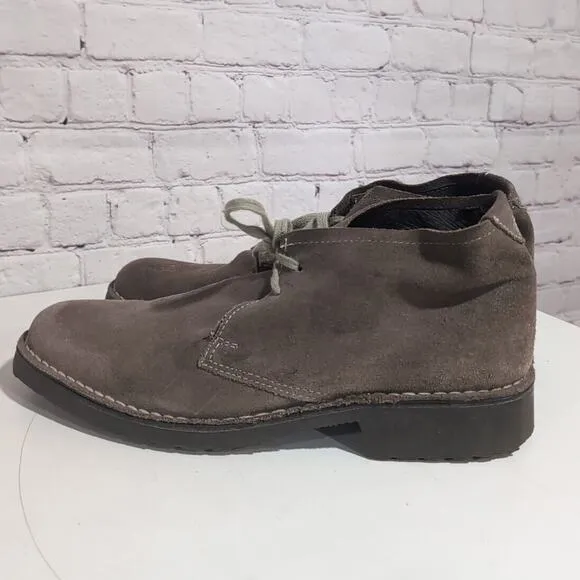 Saks Fifth Avenue Men's Tan Suede Desert Ankle Boots Size 9.5 Rubber Sole EUC