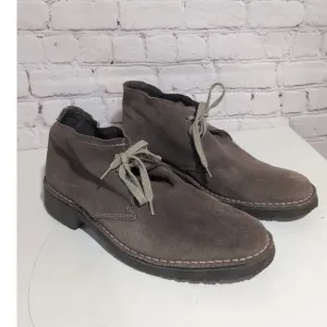 Saks Fifth Avenue Men's Tan Suede Desert Ankle Boots Size 9.5 Rubber Sole EUC