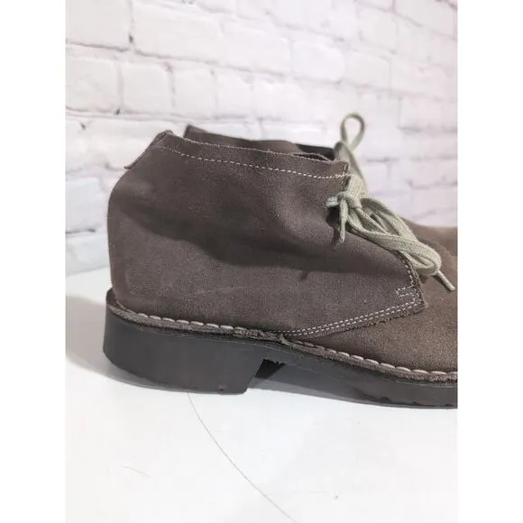 Saks Fifth Avenue Men's Tan Suede Desert Ankle Boots Size 9.5 Rubber Sole EUC