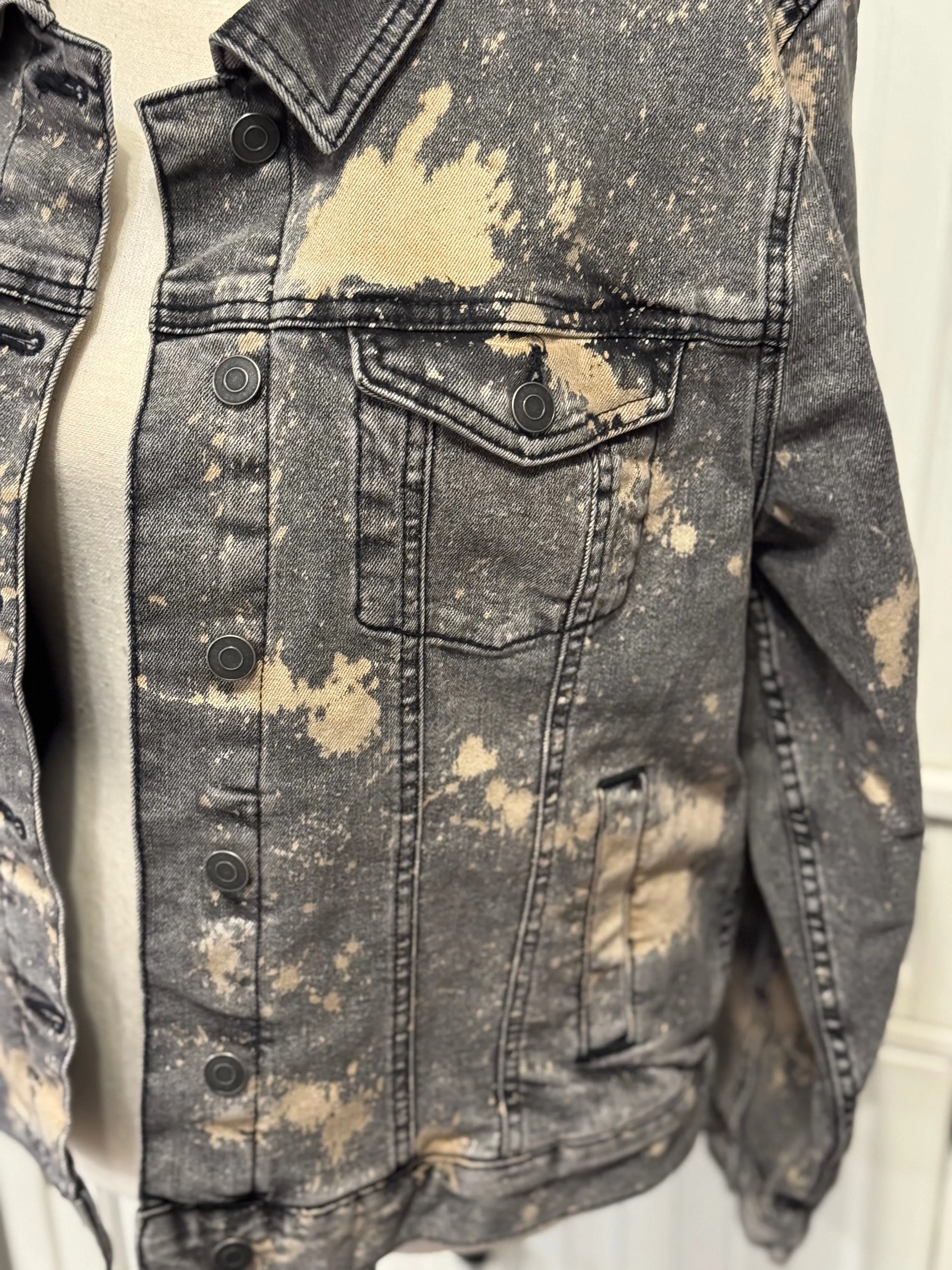 Sally Distressed Denim Jacket ~ Women’s size Large (12-14)