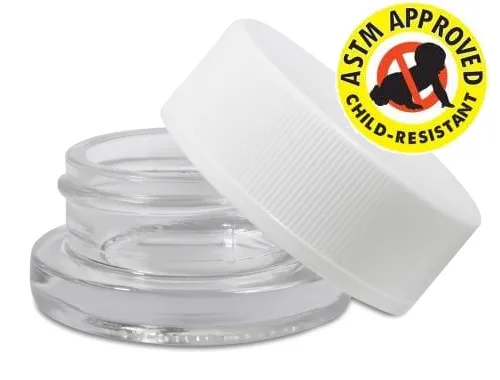 SAMPLE 9ml Glass Concentrate Container - Child Resistant - White Cap (1 CT SAMPLE)