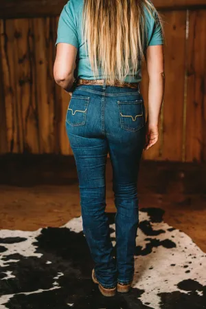 Sarah High Rise Straight Leg Jean by Kimes Ranch (Dark Blue)