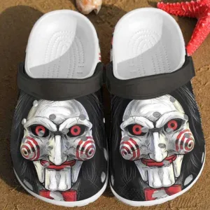 Scary Saw Jigsaw Halloween Horror Clogs