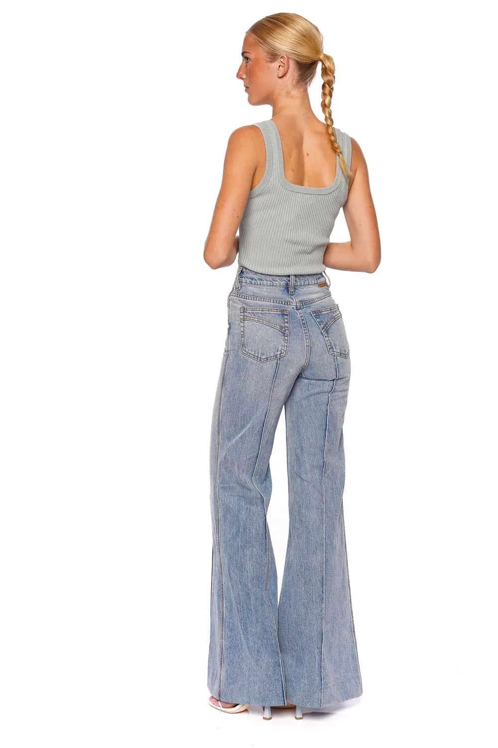 Sea Foam Wide Leg Jean