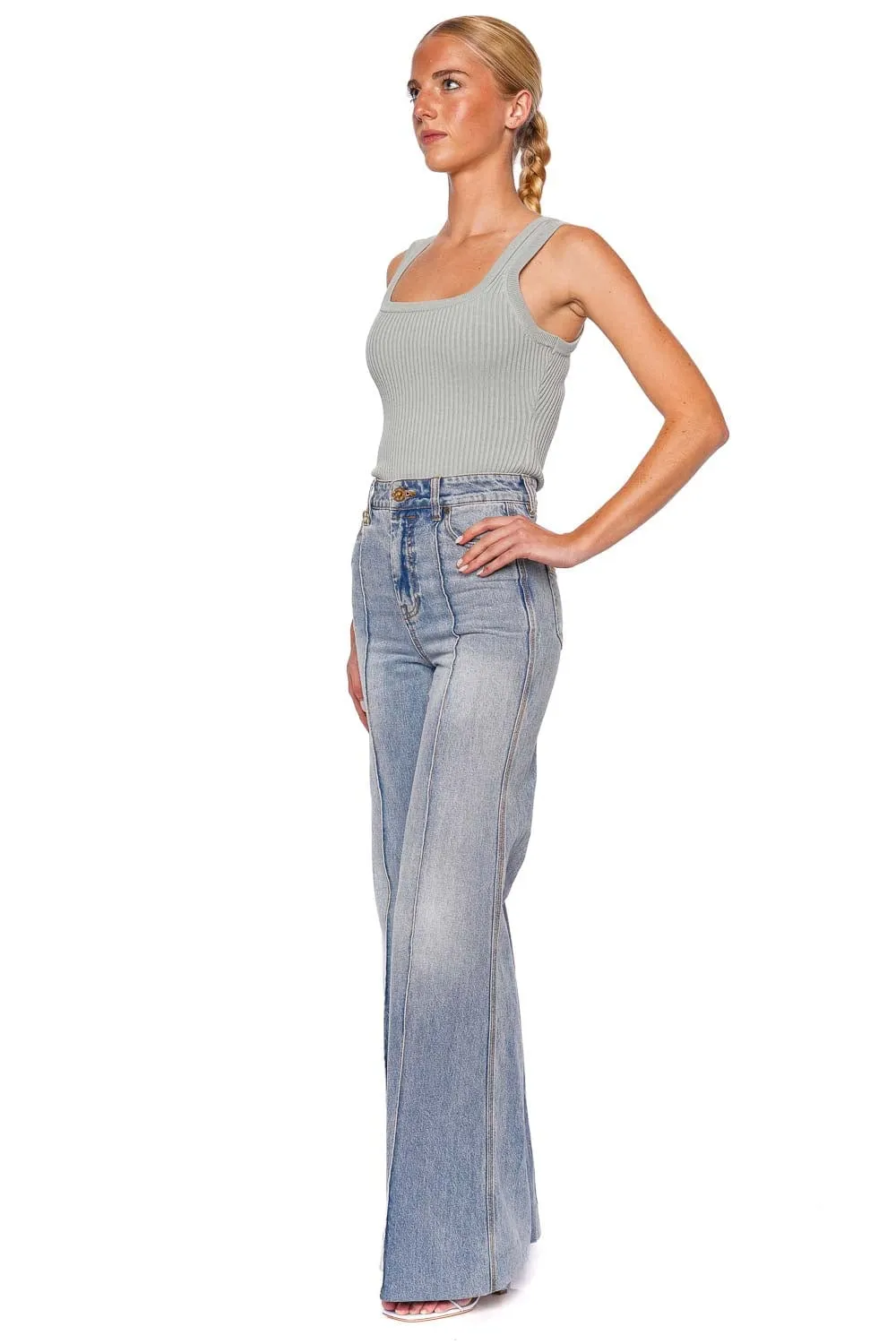 Sea Foam Wide Leg Jean