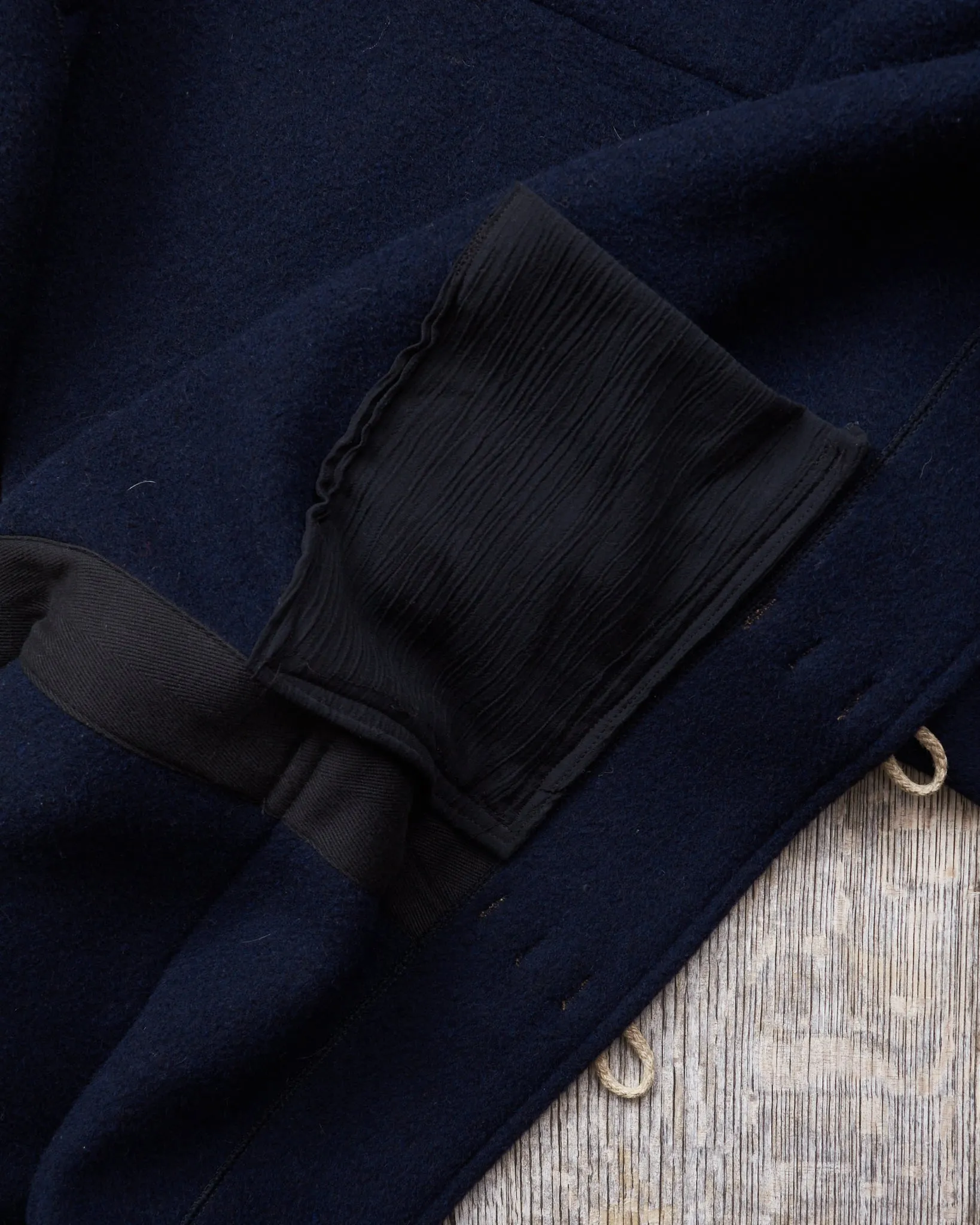 Second Hand Gloverall Duffle Coat Navy Wool Blend Size L