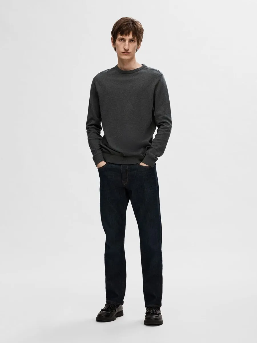 SELECTED | LANGARM STRICKPULLOVER BERG | Antracit melange
