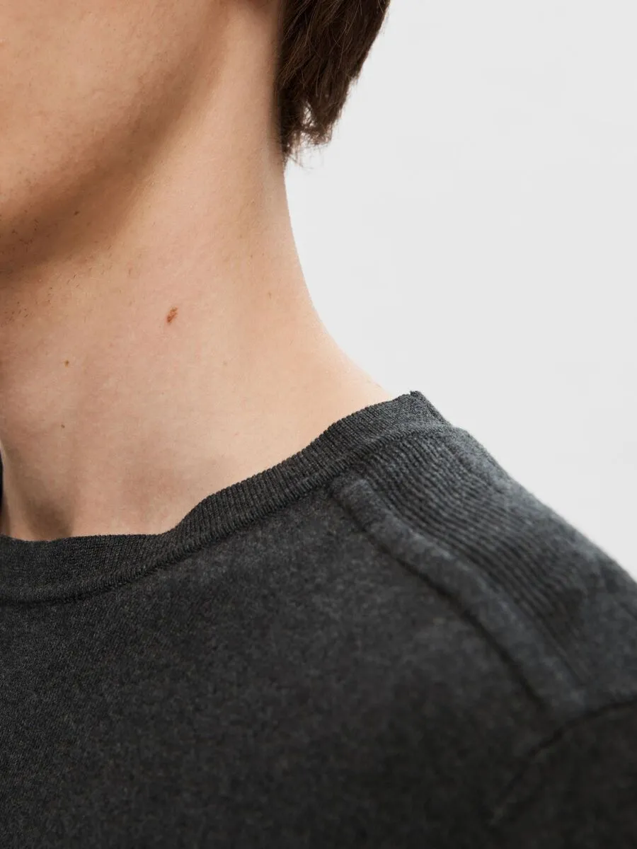 SELECTED | LANGARM STRICKPULLOVER BERG | Antracit melange