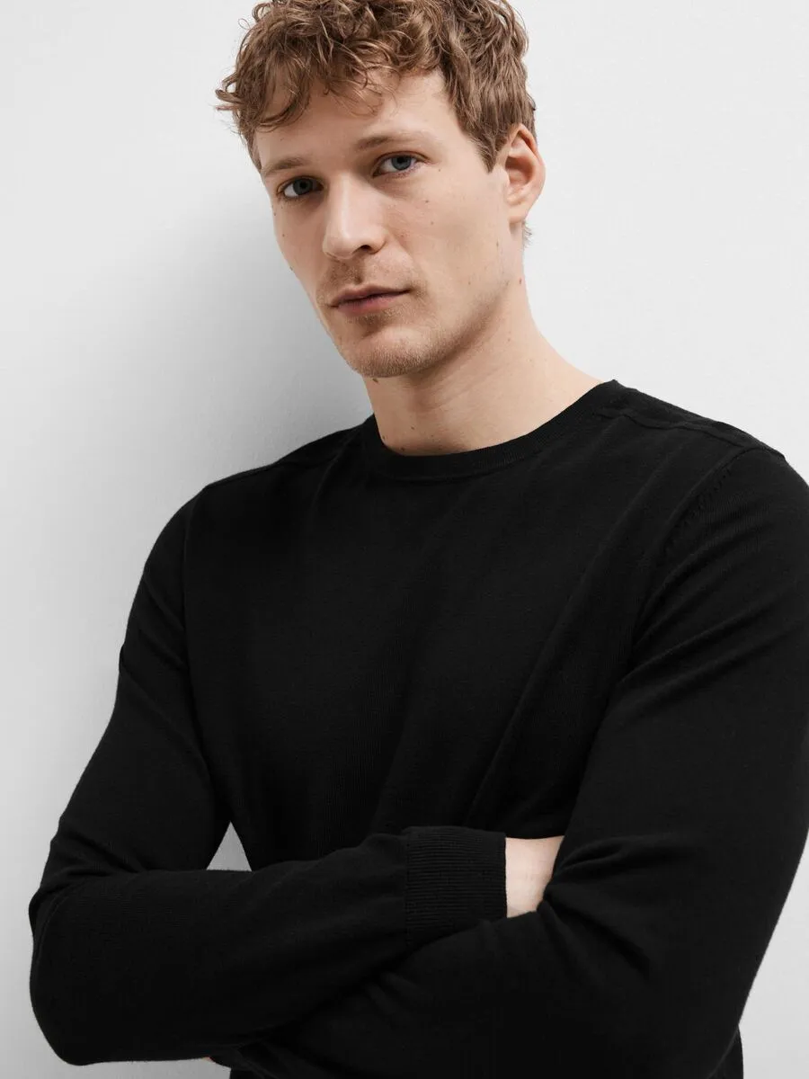 SELECTED | LANGARM STRICKPULLOVER BERG | Black