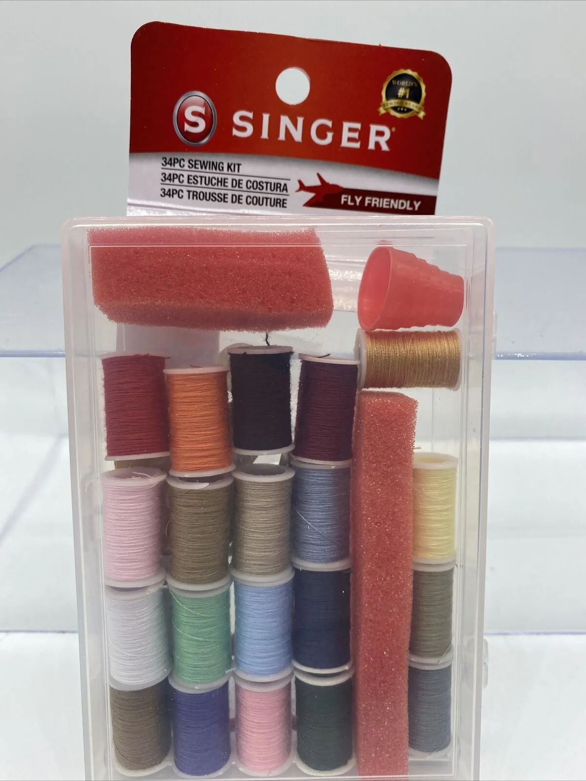 SINGER 00279 34pc Sewing Kit Travel Box Thread Scissors Needle Tape Measure￼￼