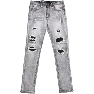 SKINNY FIT DENIM (GREY BLEACH)