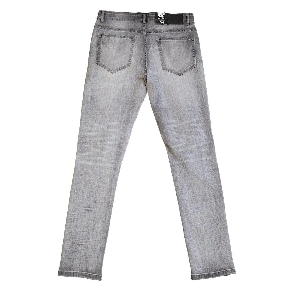 SKINNY FIT DENIM (GREY BLEACH)