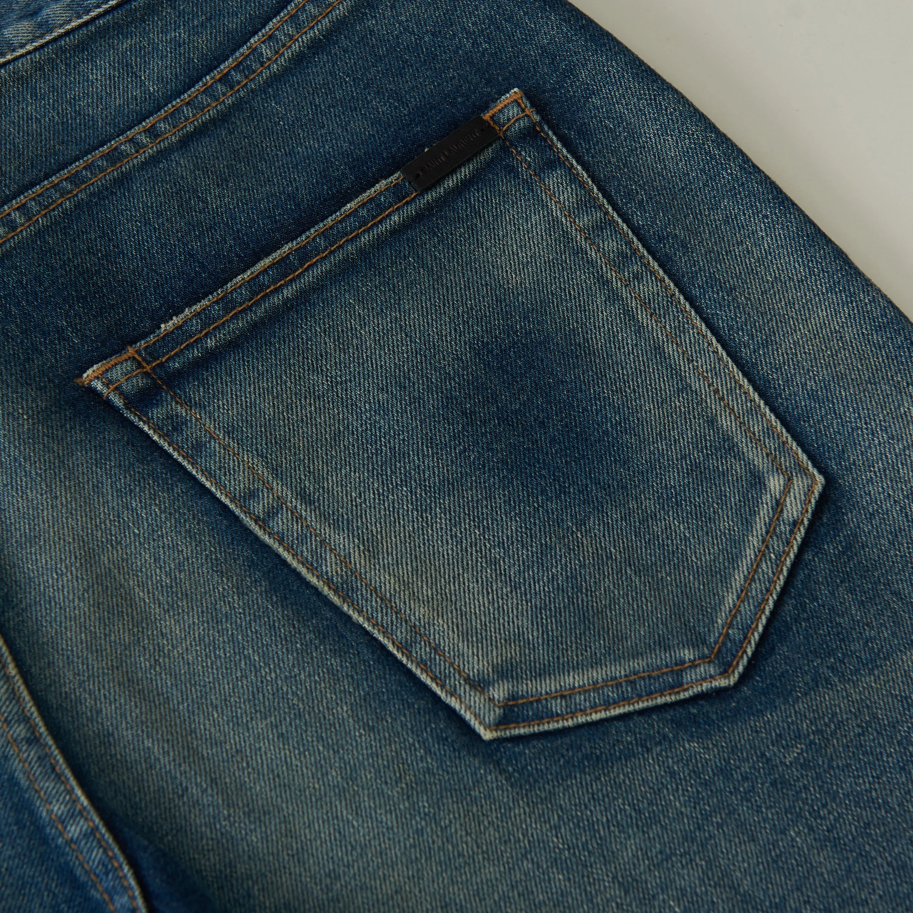 Skinny Jeans - Vintage Blue Denim, Mid Rise, Five Pocket