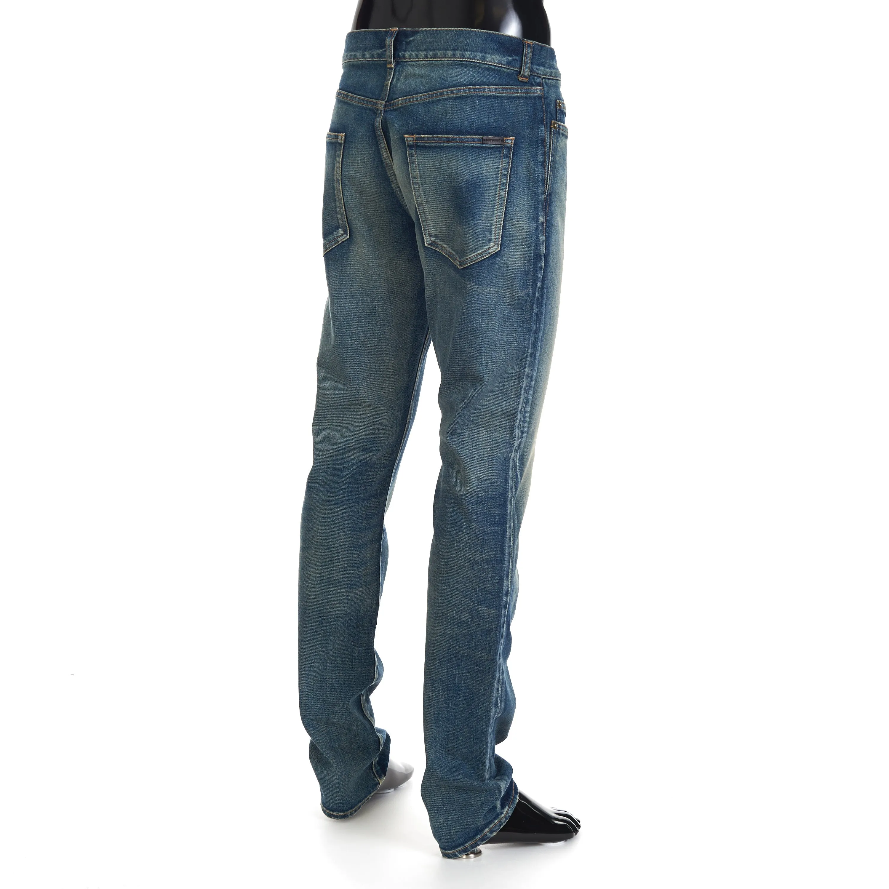 Skinny Jeans - Vintage Blue Denim, Mid Rise, Five Pocket