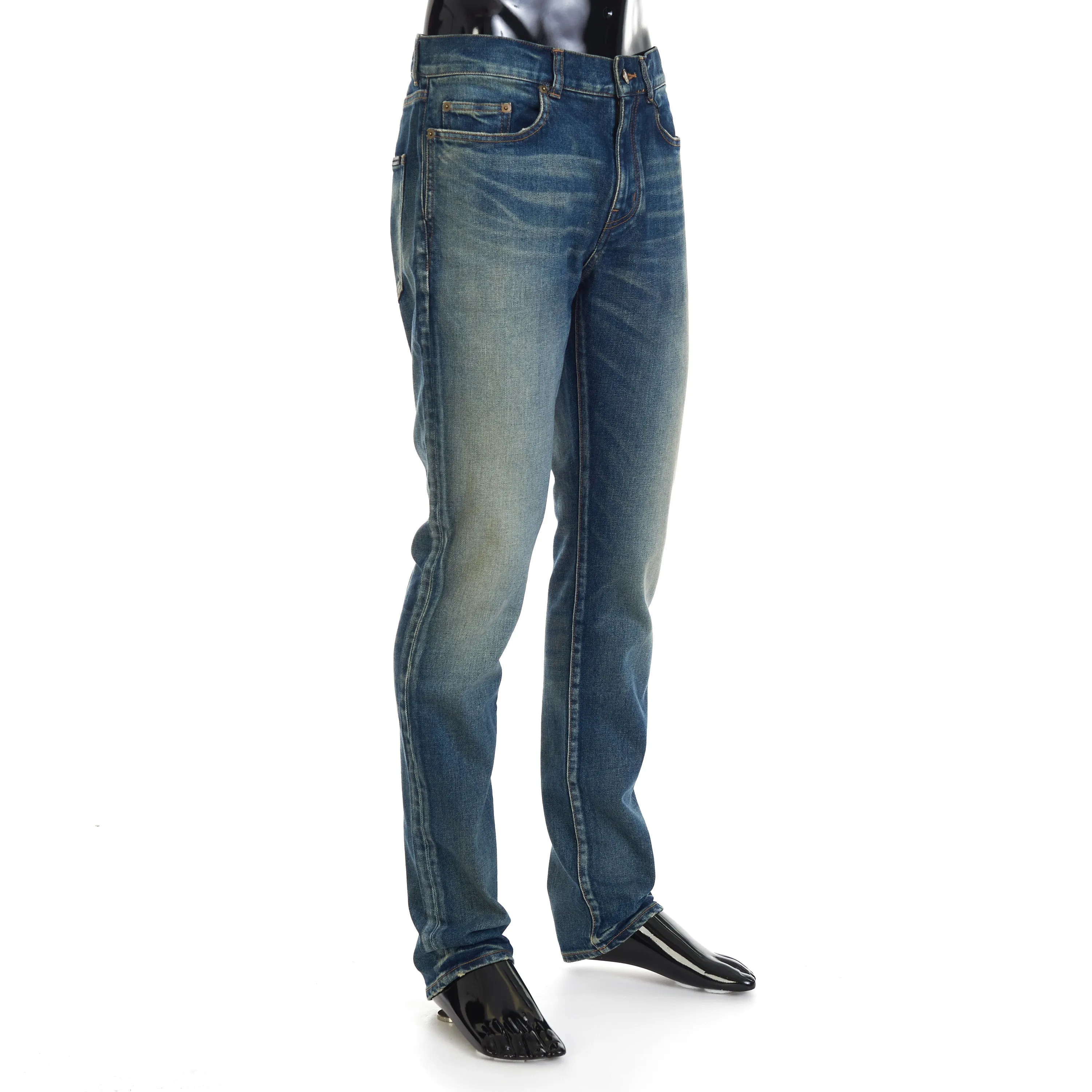 Skinny Jeans - Vintage Blue Denim, Mid Rise, Five Pocket