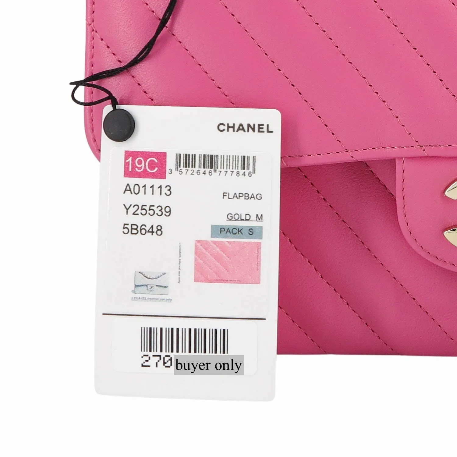 Small Chevron Classic Double Flap Bag in 19C Barbie Pink Lambskin