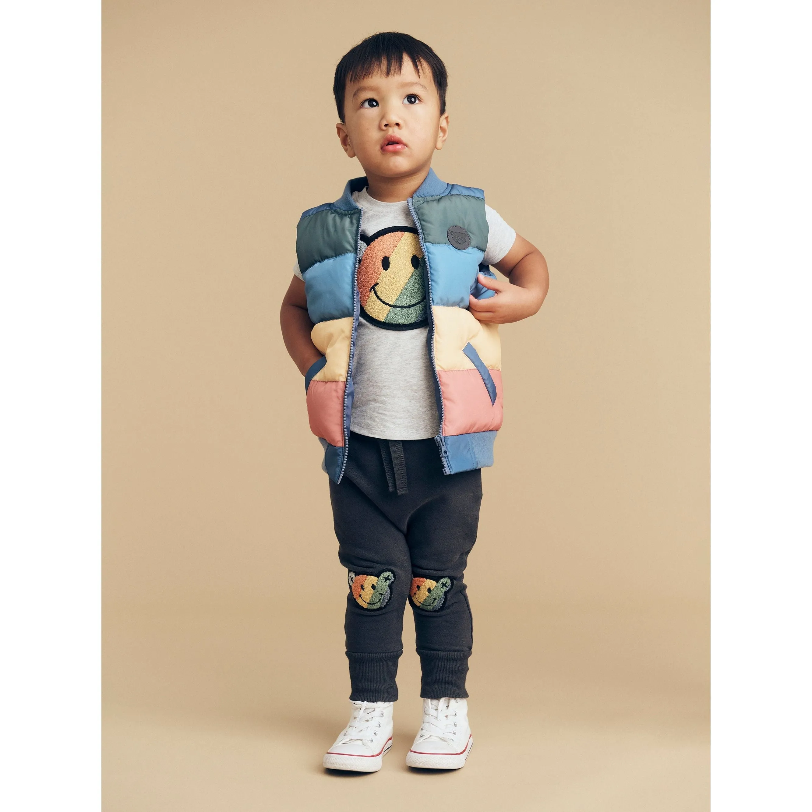 Smiley Rainbow Puffer Vest