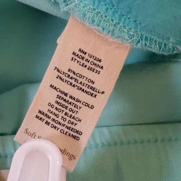 Soft Surroundings Bermuda Denim Jean Shorts Size S Aqua Blue New