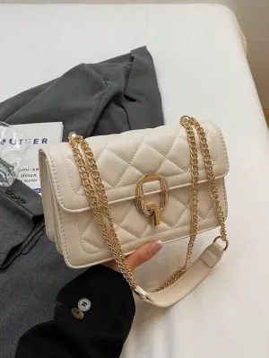 Solid Color Square Crossbody Bag