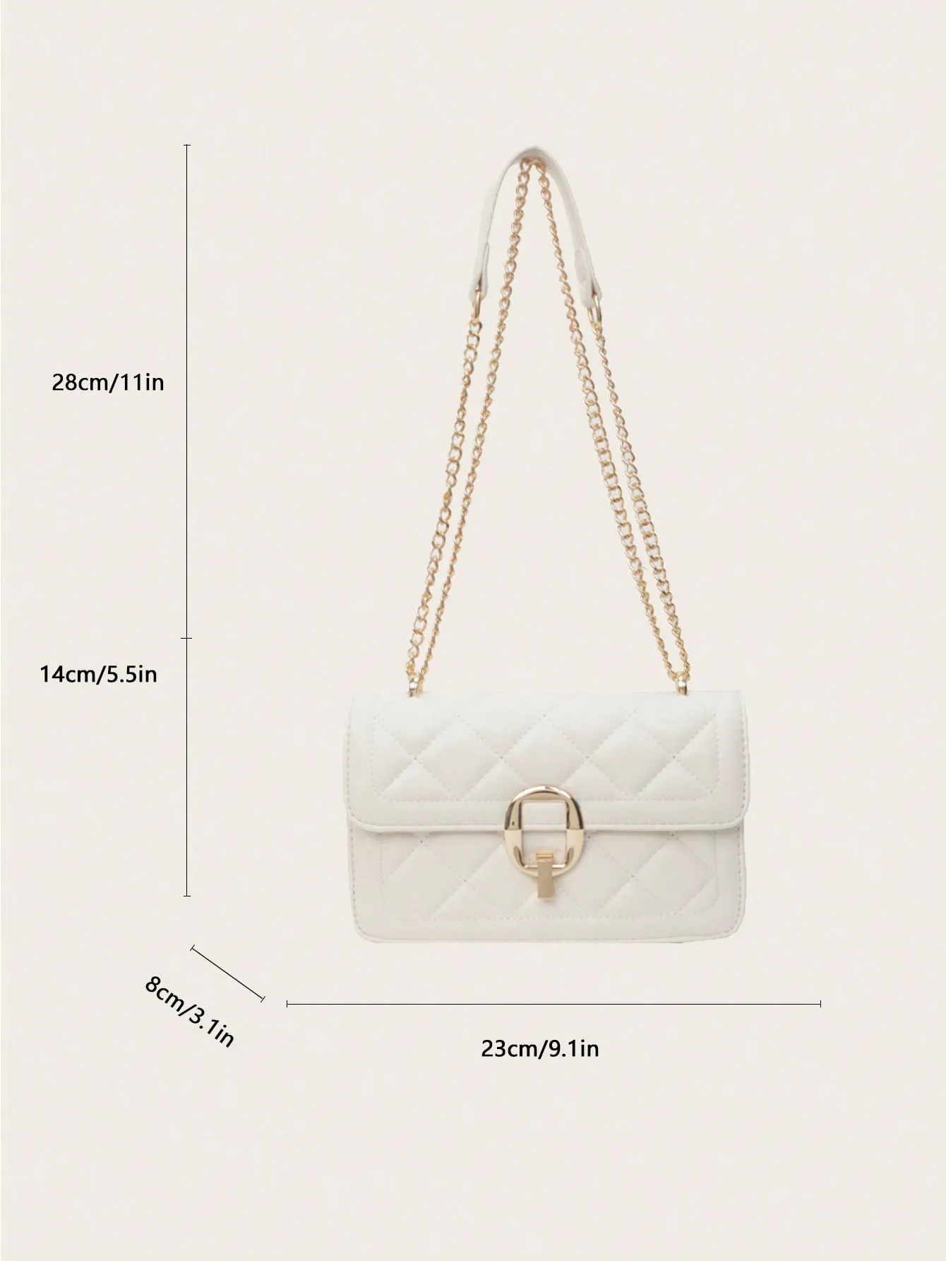 Solid Color Square Crossbody Bag