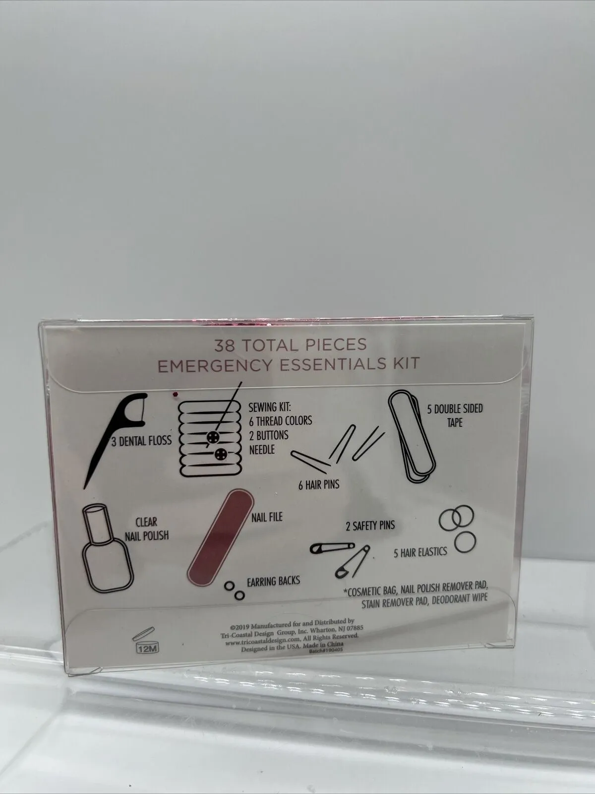 Sparkle Emergency Essentials Kit 38 Pieces GIRLS NIGHT Travel Nail File Sewing￼