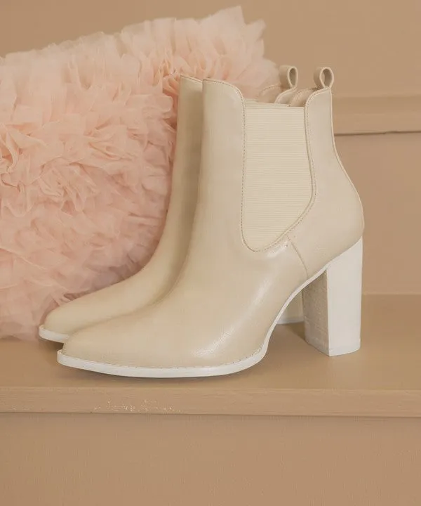 Stacked Heel Chelsea Boots