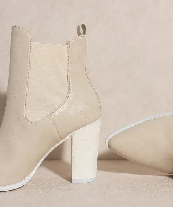 Stacked Heel Chelsea Boots