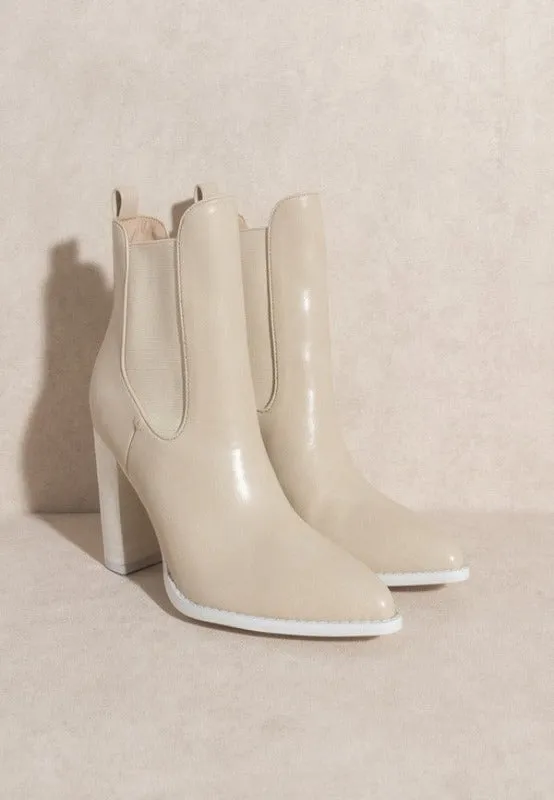 Stacked Heel Chelsea Boots