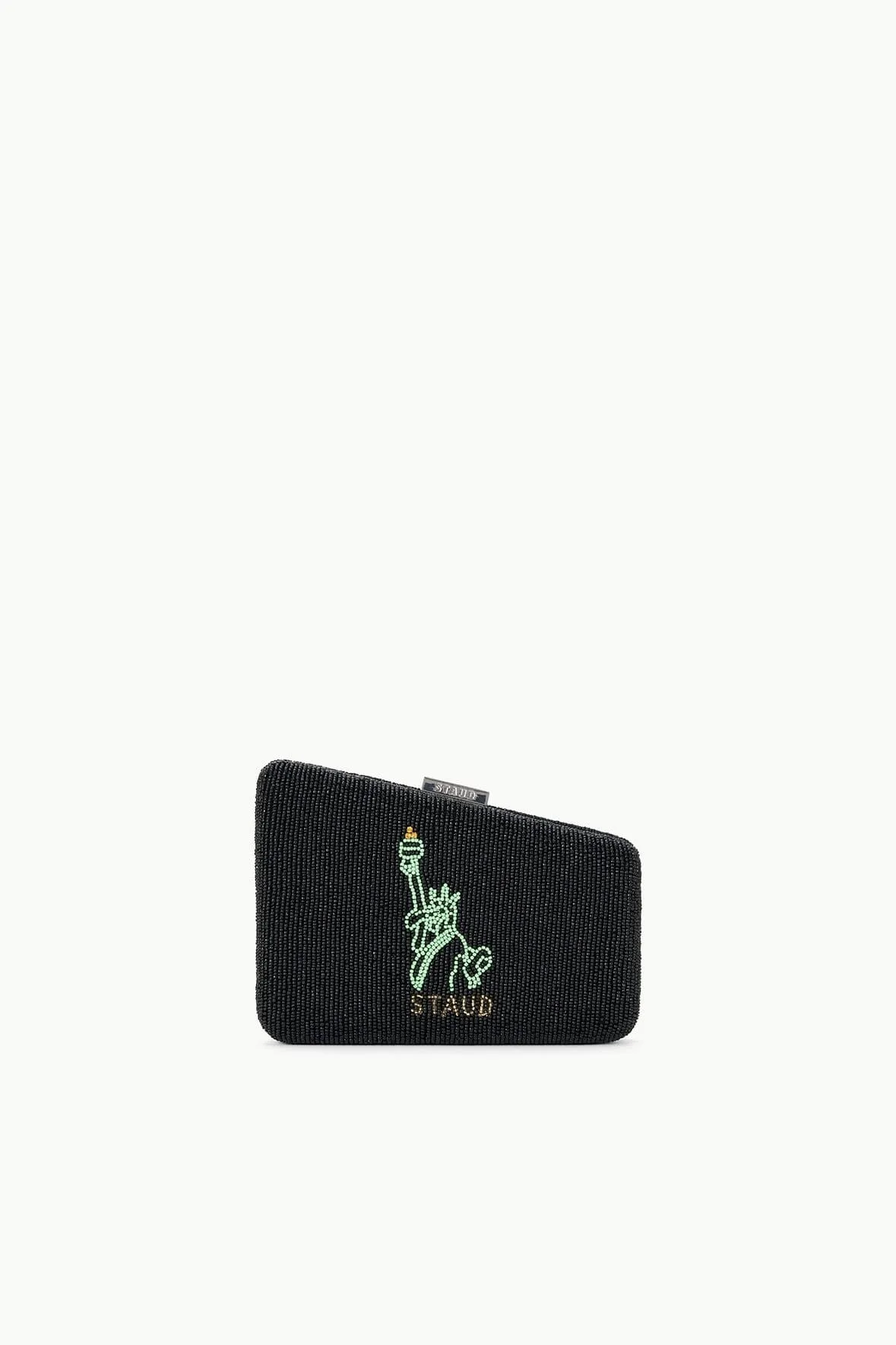 Staud Carmella Beaded Clutch in NYC Skyline