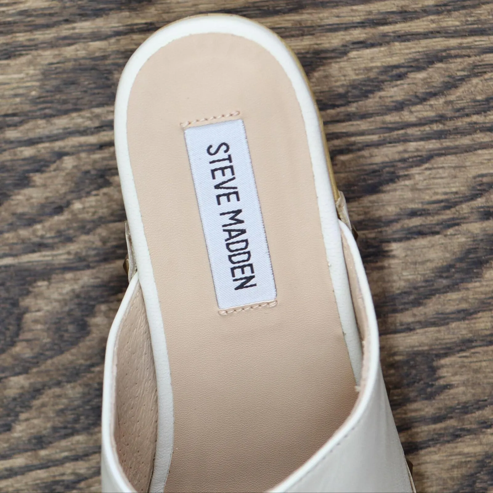 Steve Madden Women's Brooklyn Wooden Platform Clogs BROO07S1 Bone Off White 8M