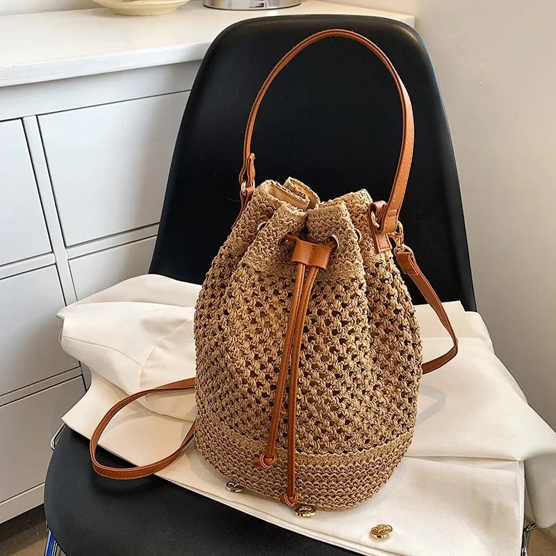 Straw Bucket Bag