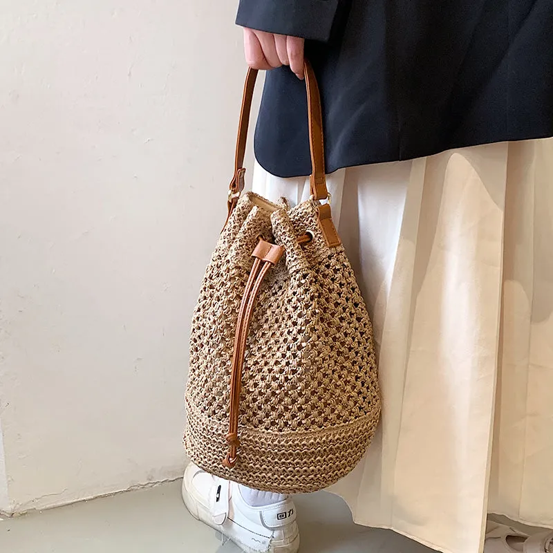 Straw Bucket Bag